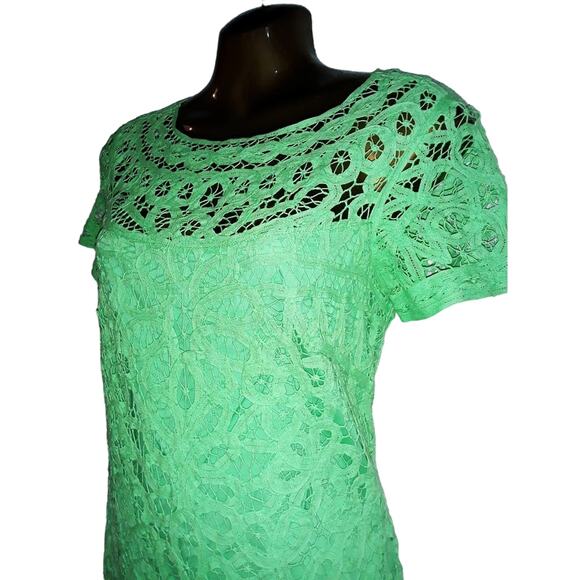 Lilly Pulitzer Sz S MARIA KATE Bold, Bright Lime Green Lacy Dress - Picture 2 of 7